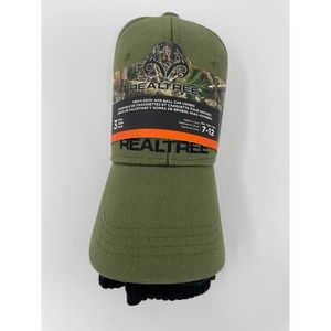 Rare Realtree Mens Hat and Sock Combo Baseball Cap Green 3 Pair Crew Socks Black